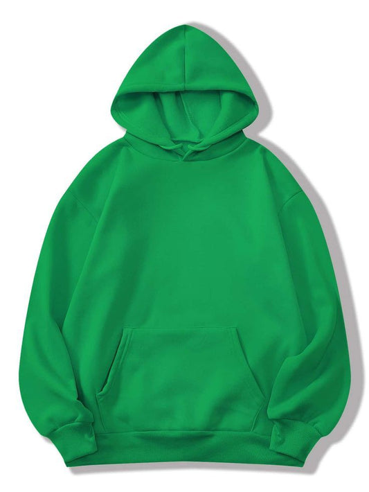 Solid Drawstring Oversize Pullover Hoodie