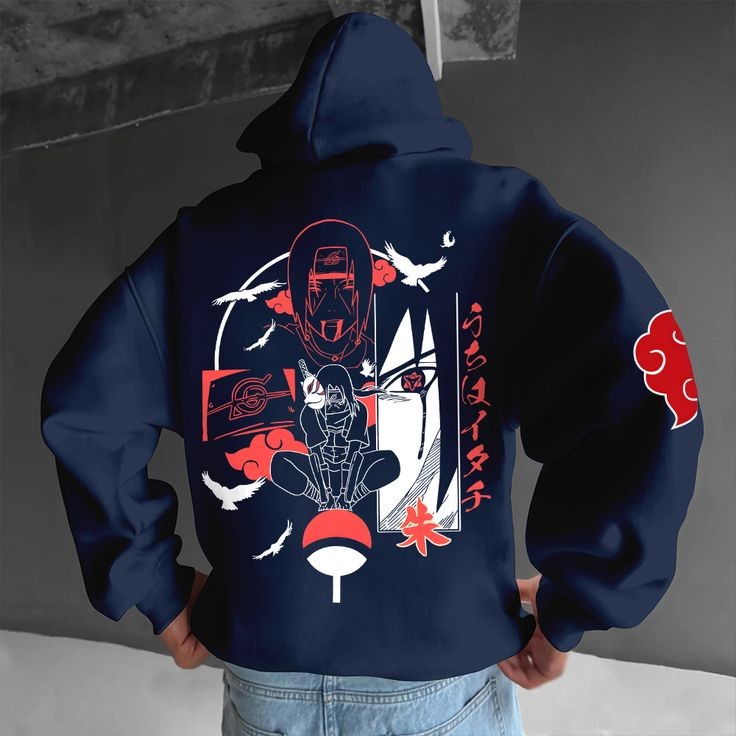 Buy Itachi Uchiha Anime Unisex Print Oversized Fashion Hooded Sweatshirt For Narotu Anime Fans Online Clothing