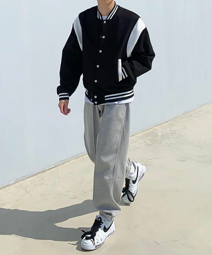 Korean Fashion Style Y2K Streetwear Varsity Jacket 