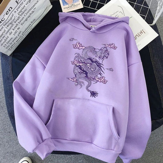 Sky Dragon Kawaii Harajuku Oversized Hoodie For men Women