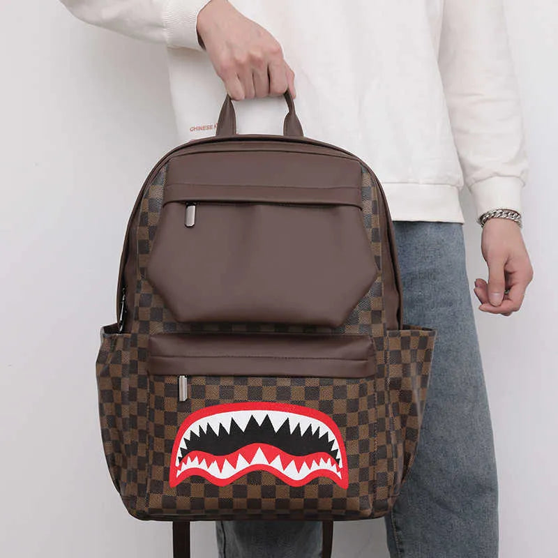 Trending Shark Teeth College fashion checker Bagpack