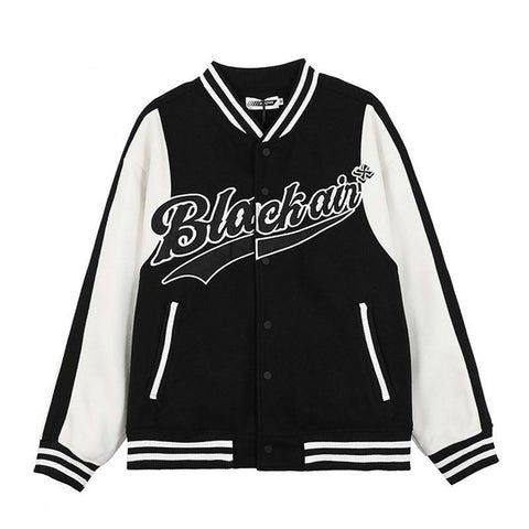 Korean Blackair Printed Varsity Jacket