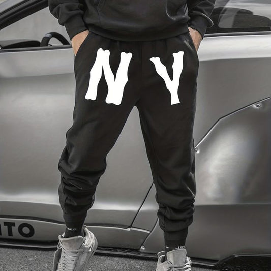 American High Street Icon NY Print Casual Wear Joggers Track Pant For Men's