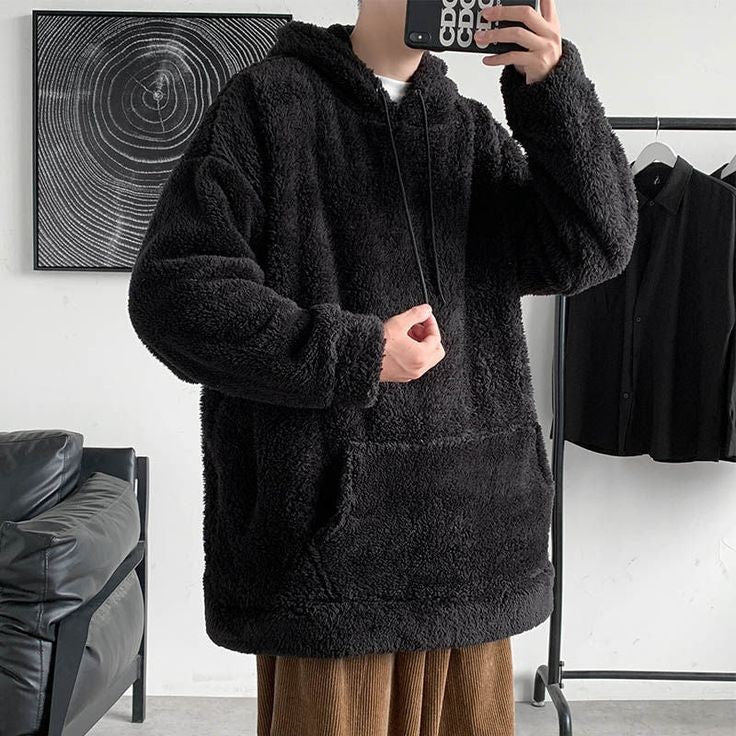 Premium Thick Sherpa Oversized Korean Fashion Pullover Hoodie For Mens