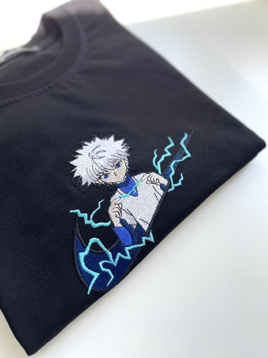 Killua Zoldyck Embroidery Printed tshirt