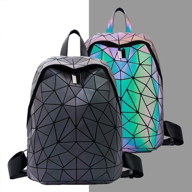 Geometric Backpack Holographic Luminous Backpacks Reflective Bag Luminesk Irredescent Rucksack (REFLECTIVE kite shaped)