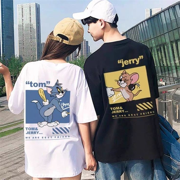 Tom & Jerry Printed Couples Matching Cotton T-shirt |Couples Gift |