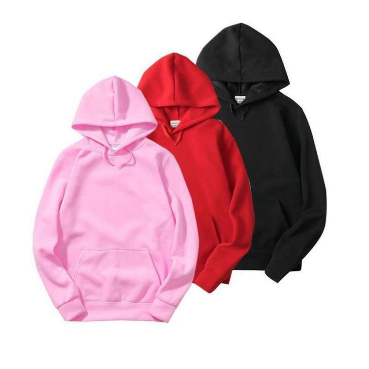 Basic Plain Colour Fleece High Quality Pullover Hoodie