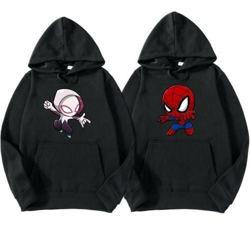 Couples matching spiderman printed hoodie - pack of 2