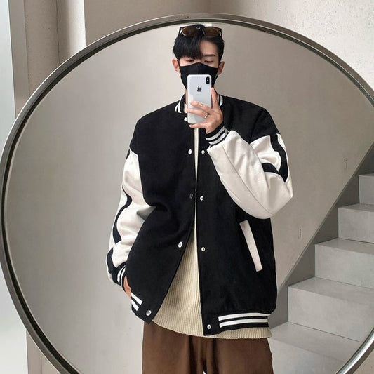 Celebrity Style Korean fashion oversized Hip Hop Streetwear College Style varsity Jacket For Men