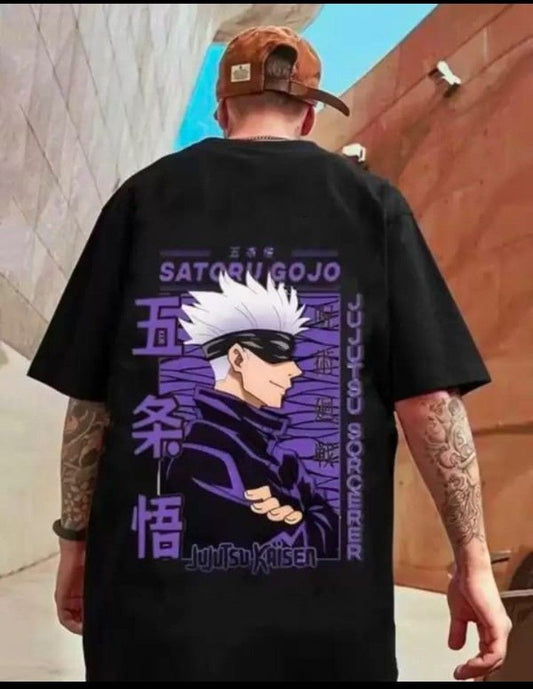 Gojo Satoru Jujutsu Kaisen Anime Printed Oversized Casual Comfortable Round Neck Half Sleeve T-shirt For Men & Women