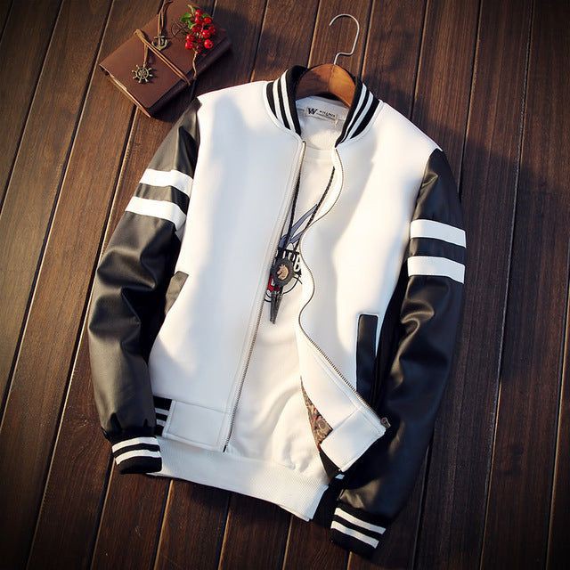 Men's Leather Sleeve Varsity Jacket