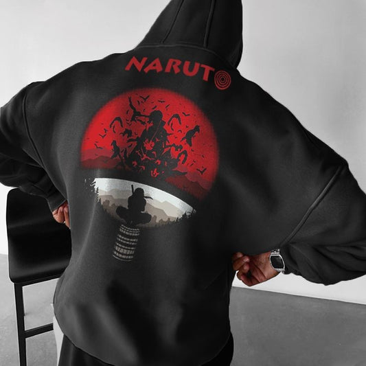 Buy Naruto X Itachi X Sasuke Anime Graphic Print Oversized Relaxed Comfy Fit Pullover Casual Unisex Fleece Hoodie Online Clothing