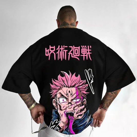 Sukuna Jujutsu Kaisen Anime Graphic Printed Oversized T-shirt For Mens - Anime Lovers