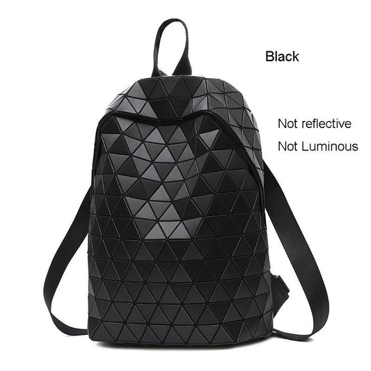 Geometric Backpack Holographic Luminous Backpacks Black