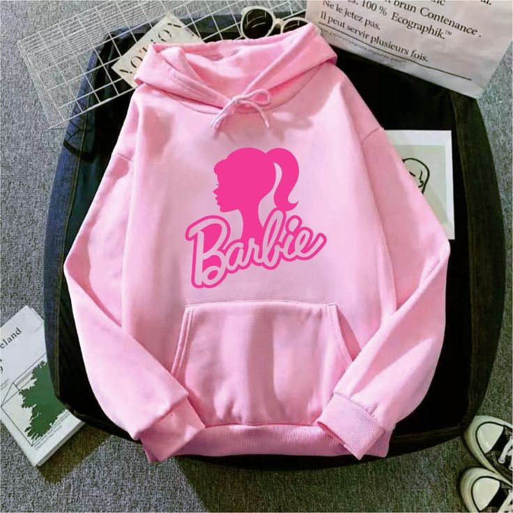 Barbie Printed Relaxed Fit Oversized Hoodie