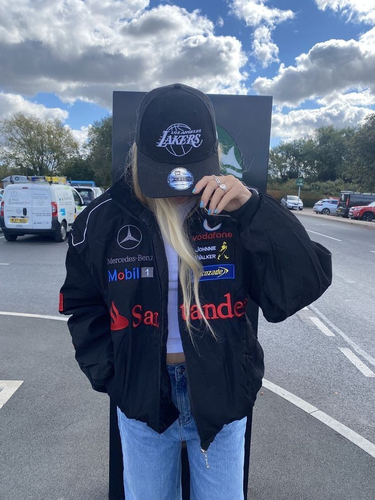 Mercedes Santander Vintage Style F1 Racing Jacket