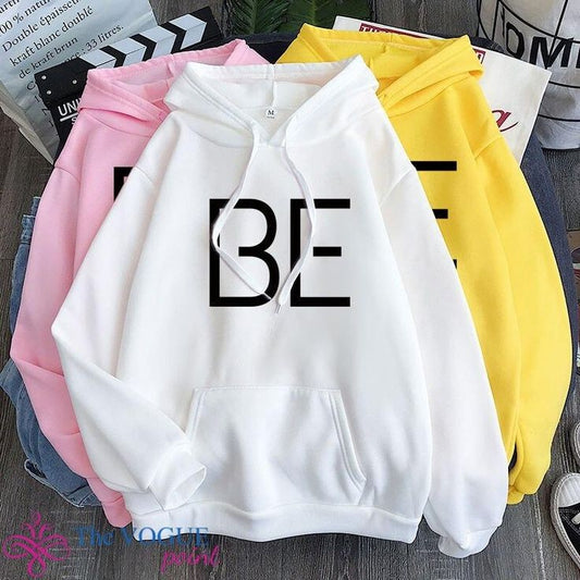 Kawaii Y2K Fashion Style BE Printed Street Style Unisex Oversized Pullover Hoodie