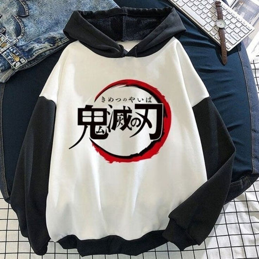 Demon Slayer Anime Printed Cosplay Oversized Relaxed Fleece Pullover Hoodie For Mens - Anime Lover