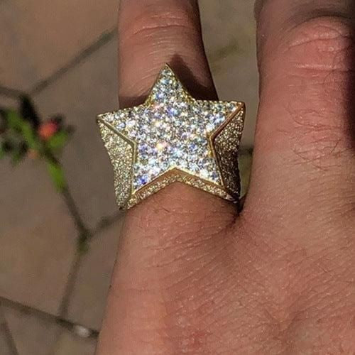 Dazzling Diamond Ice Out Star Ring