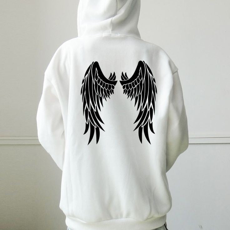 Angel Wings Pullover Graphic Fleece Hoodie Unisex