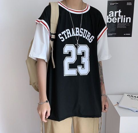 Drop shoulder Korean Basketball Summer Tshirt