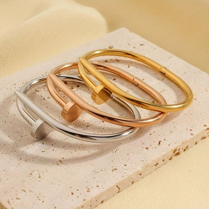 Sterling Luxury Nail Bracelet For Ideal Look - Kadha Bangle