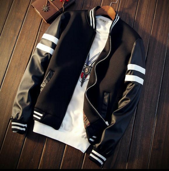 Men's Leather Sleeve Varsity Jacket