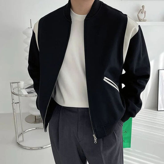 New Retro Bomber Jacket High Street Korean Fashion College Style Jacket For Men