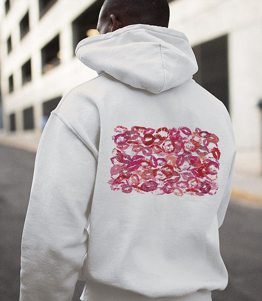 Couples Matching Kisses Printed Oversized Hoodie