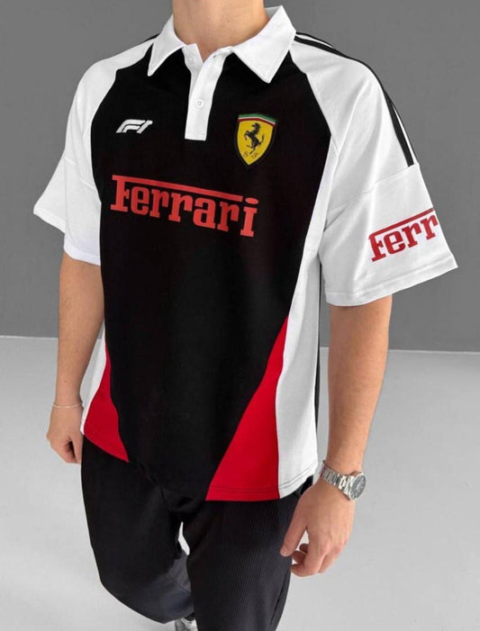 Ferrari F1 colourblock polo Retro Apparel