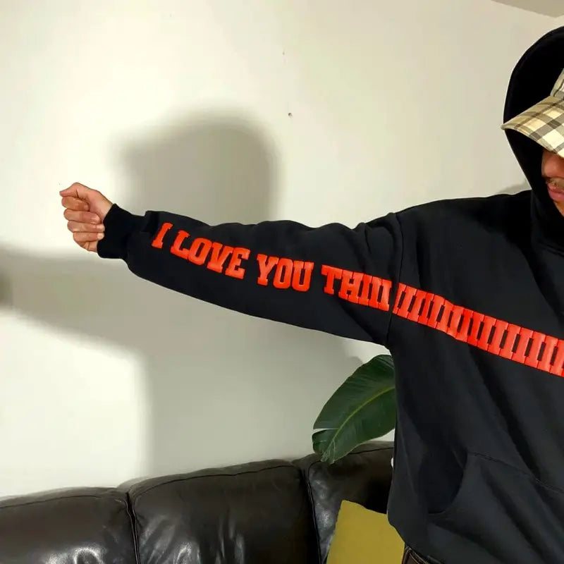 I Love You This Much Oversized Comfort Fit Hoodie For Men's Women's Outfit 