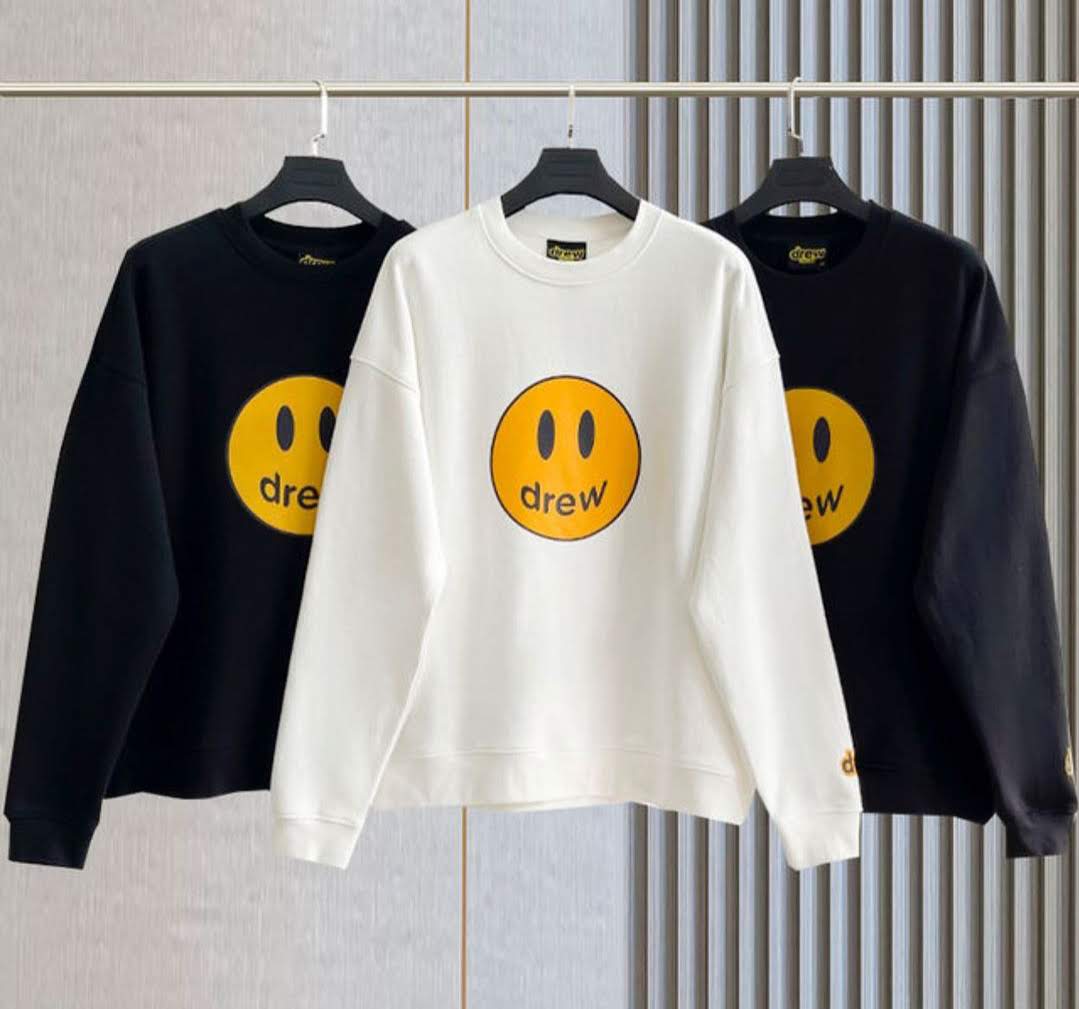 Smile Emoji Face Drew Printed Cool Aesthetic Oversized Casual Sweatshirt For Men Women