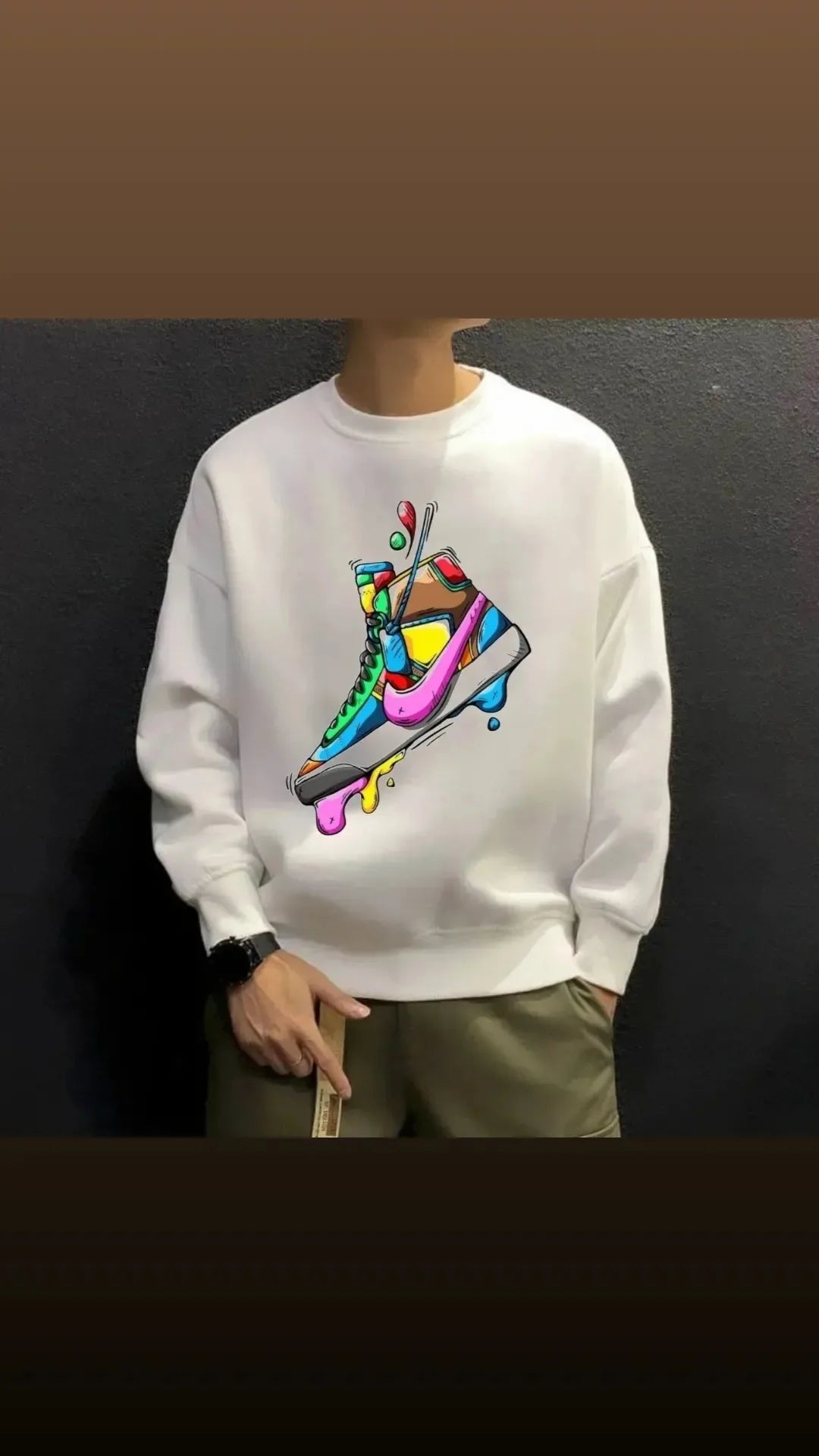 Shoe Print Sweatshirt For Mens