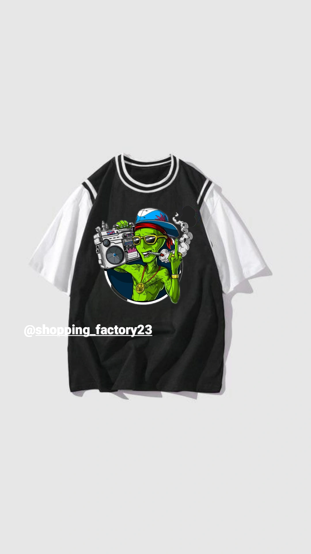 Alien Graphic Oversize Drop shoulder printed Hip Hop t-shirt For Men