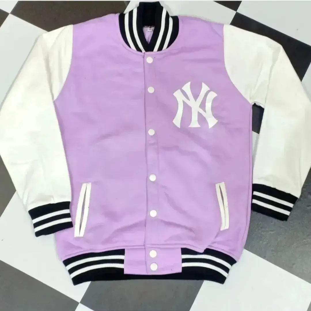 Levender NY Printed Varsity Jacket