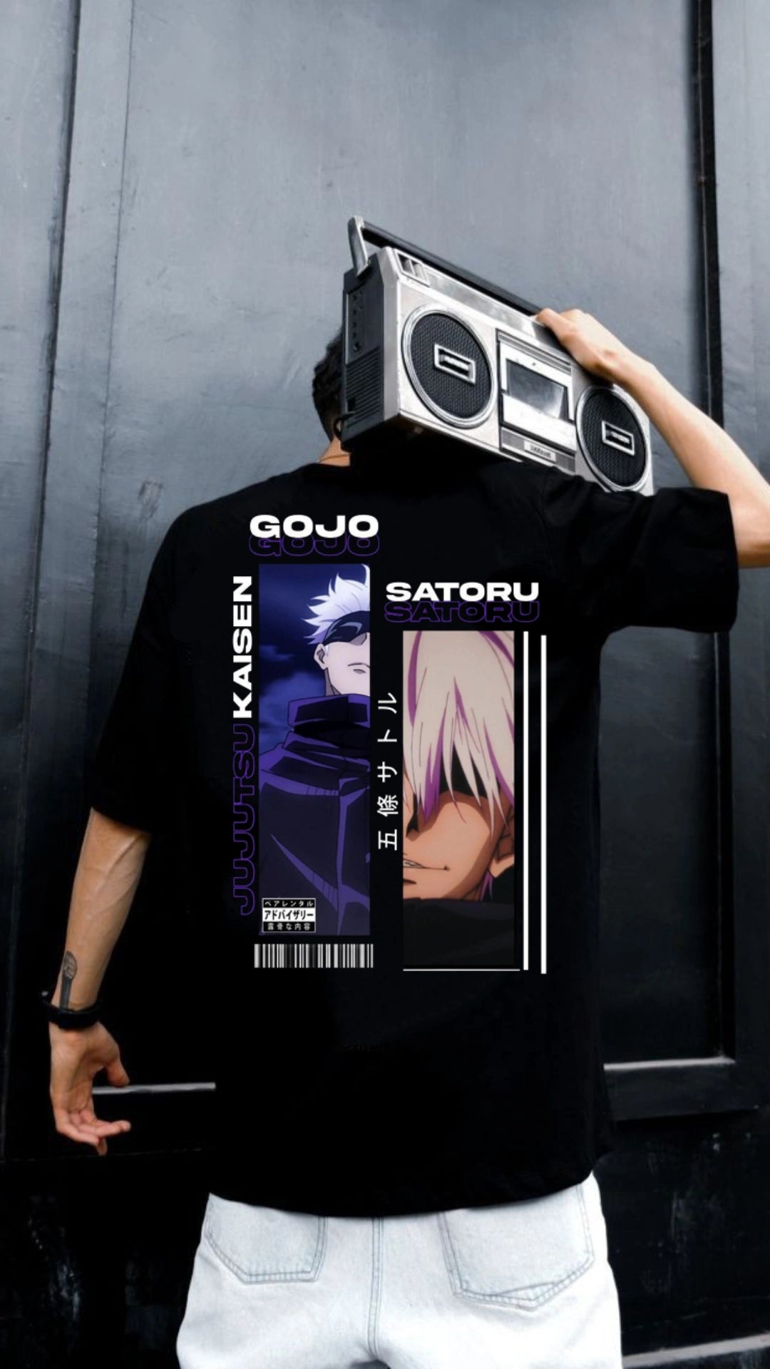 Jujutsu Gojo Oversize Printed Anime Tshirt