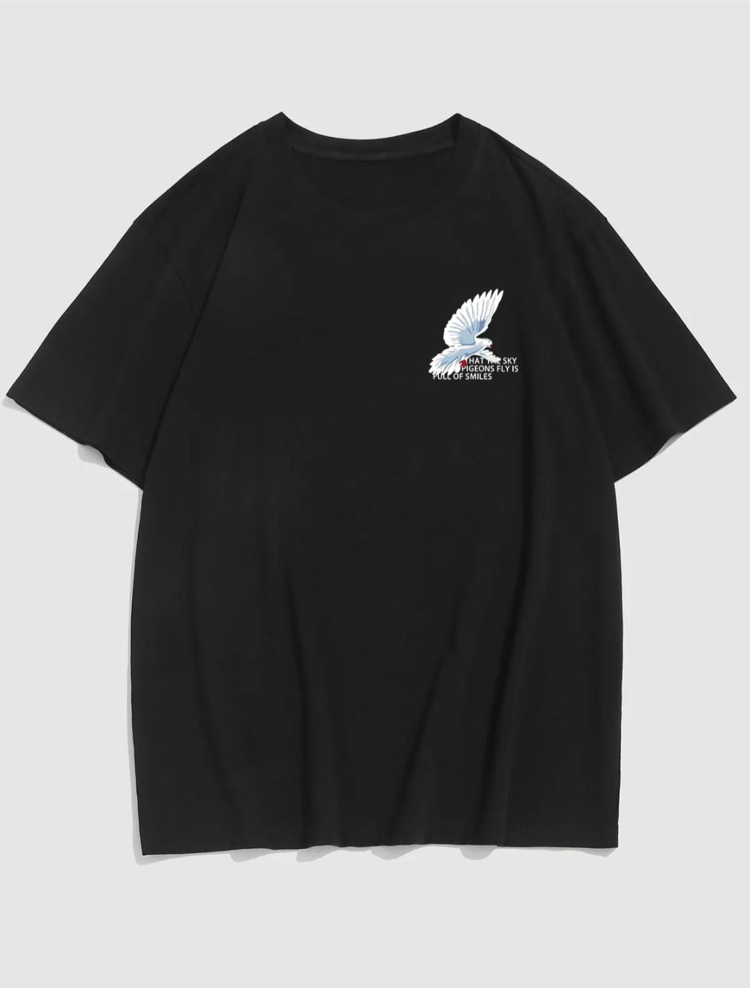 Pigeon Love And Peach Printed Oversize Tshirt