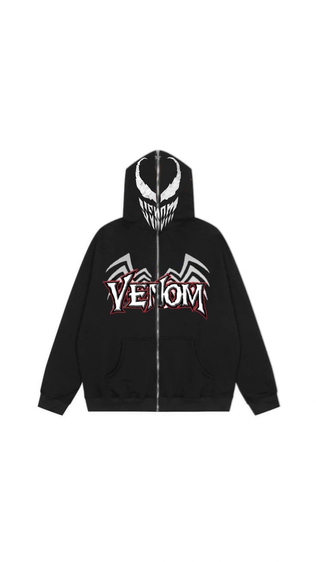 Venom Printed Full Length Zipper Hoodie