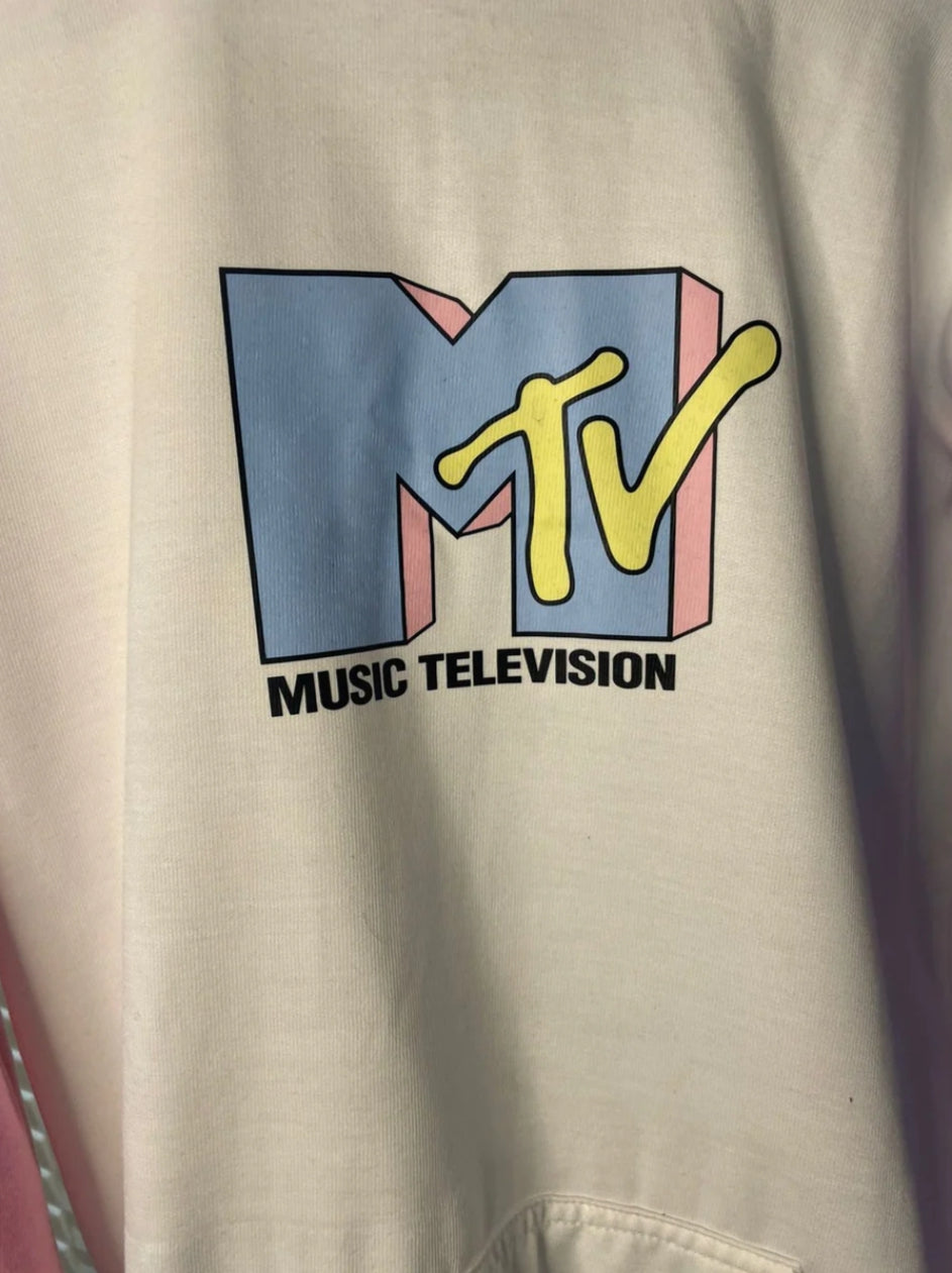 MTV Printed Oversize Pullover Hoodie