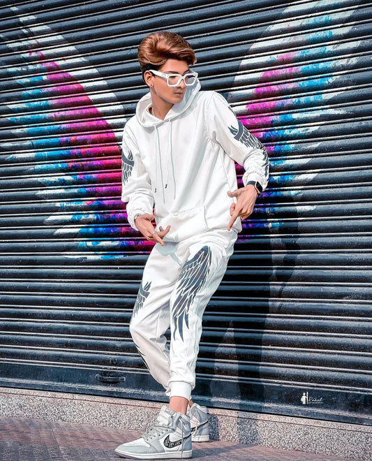 Multicolour Wings Reflector Printed Tracksuit For Mens