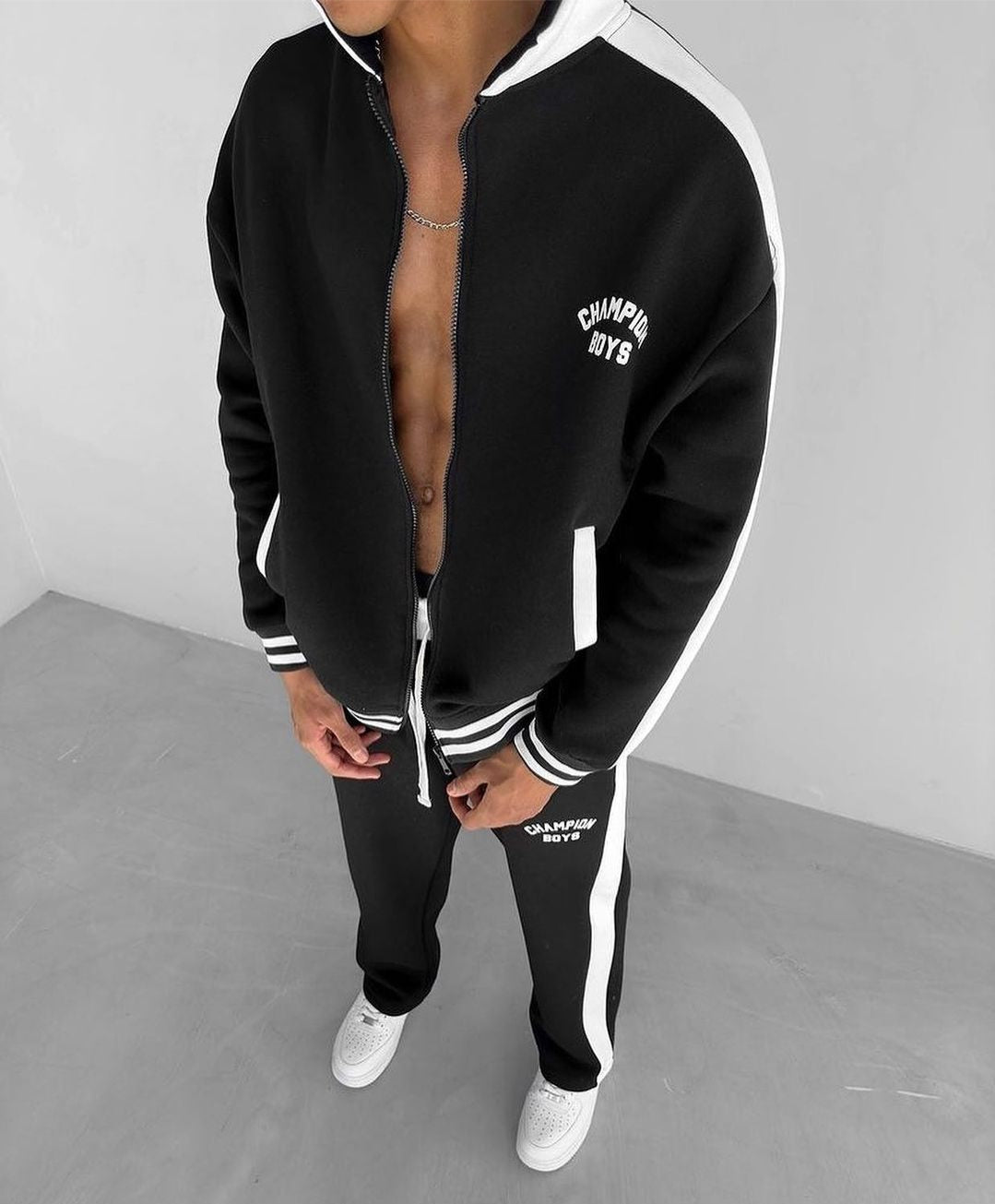 Winter Wear Casual Champion Printed Tracksuit For Mens