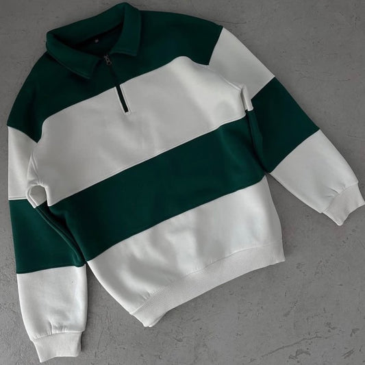 Rugby Zip Collar Sweatshirt For Mens