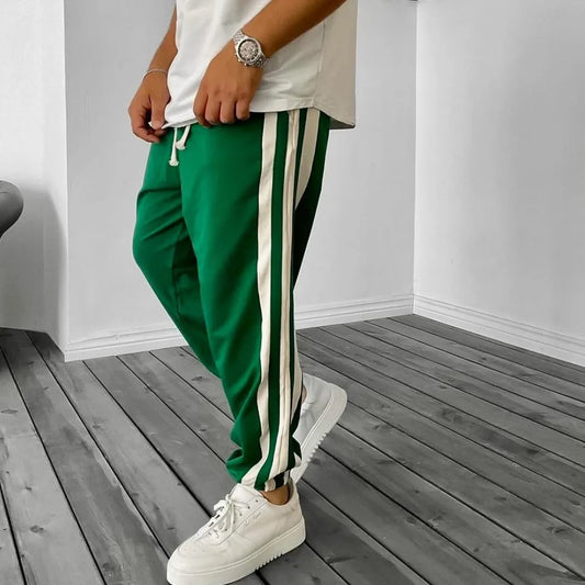 Green Striped Casual Wear Track