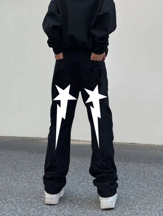 Y2K High Street Fashion Oversize Black Jeans