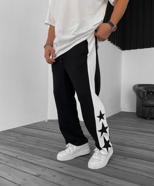 Y2K Fashion Star Patchwork embroidery Baggy Streetwear Fashion Pant For Mens