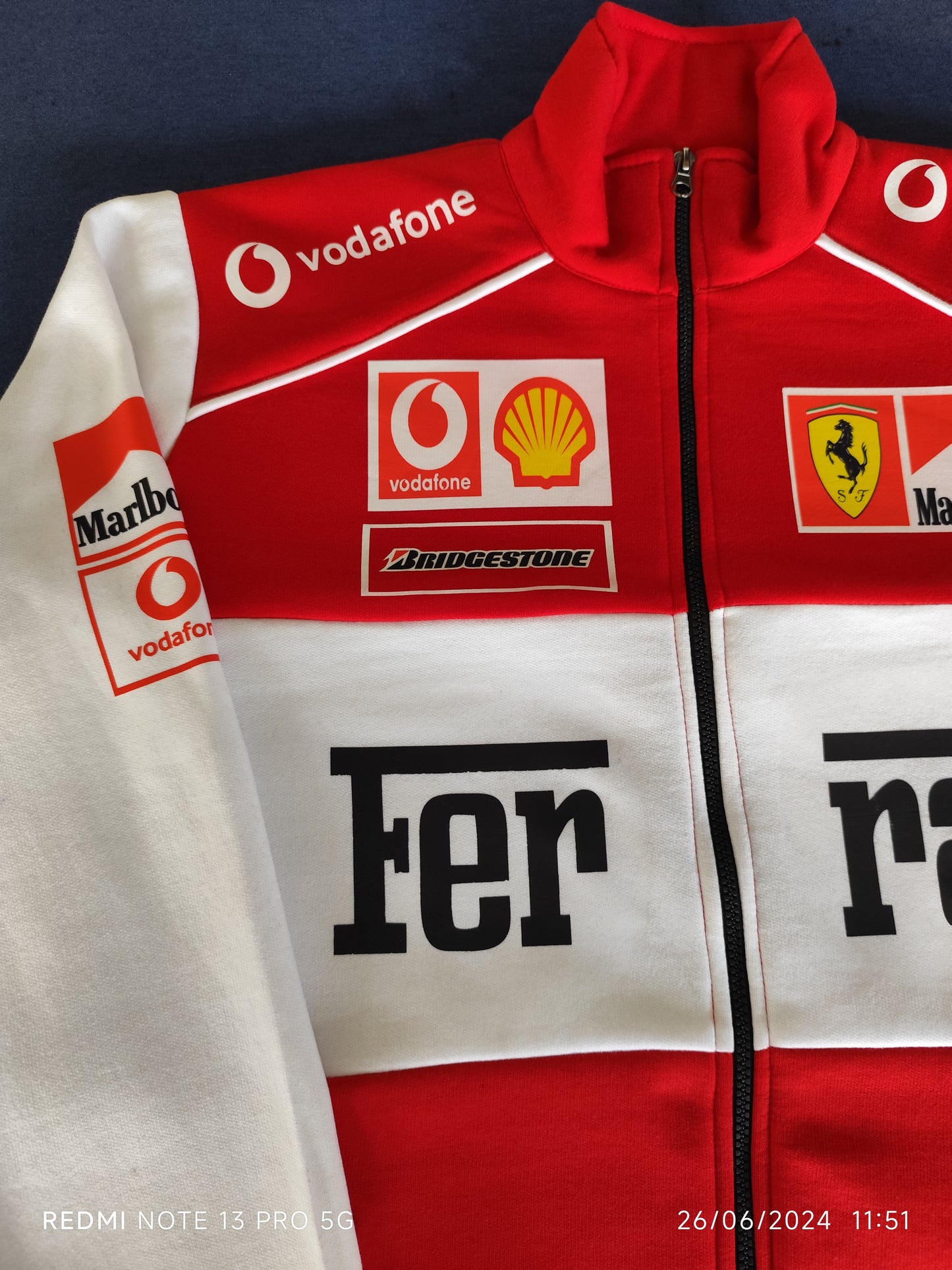 Vintage Ferrari F1 team Racing jacket | White & Red Racing Motorsport Biker Unisex Jacket |