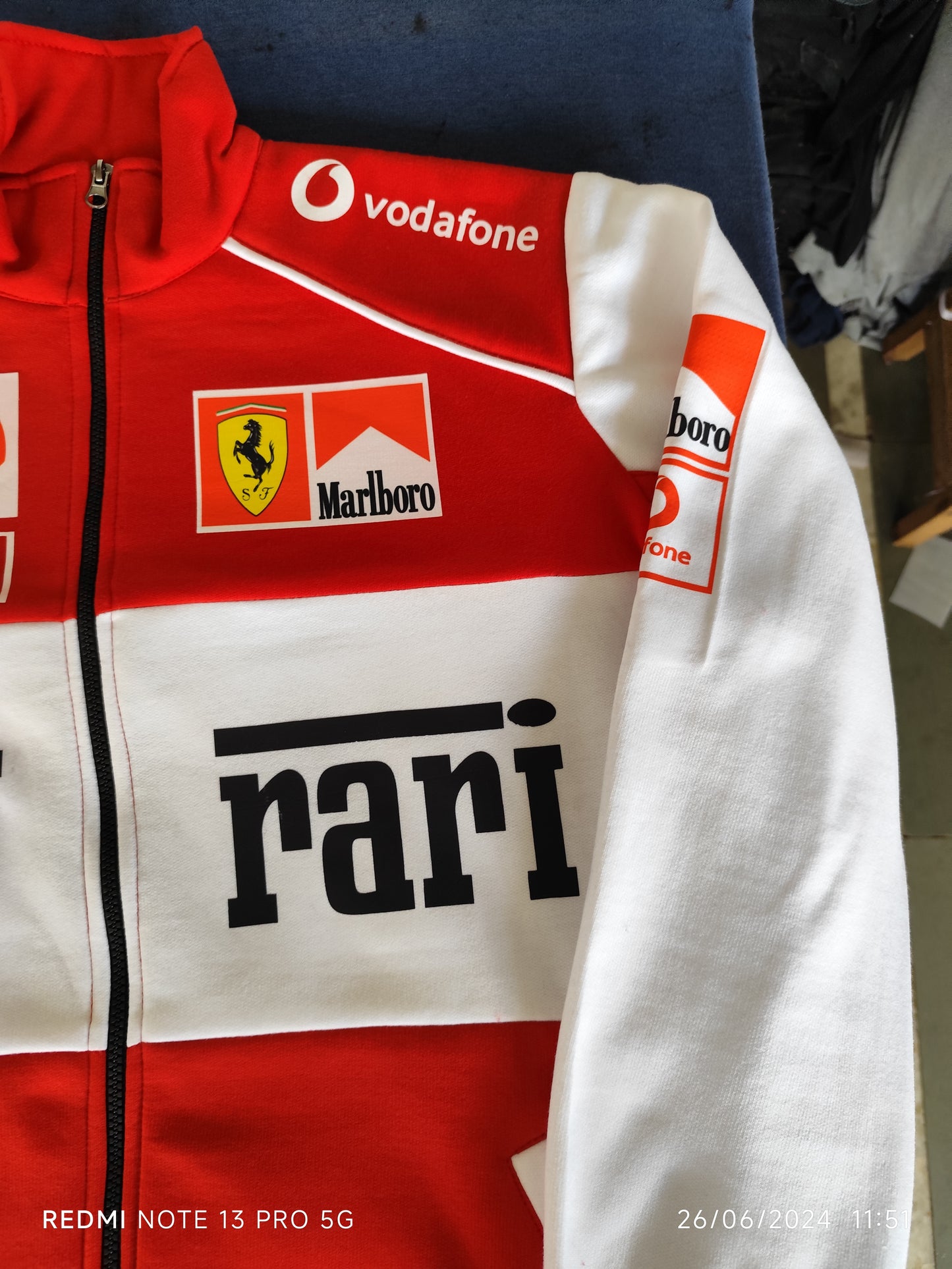 Vintage Ferrari F1 team Racing jacket | White & Red Racing Motorsport Biker Unisex Jacket |