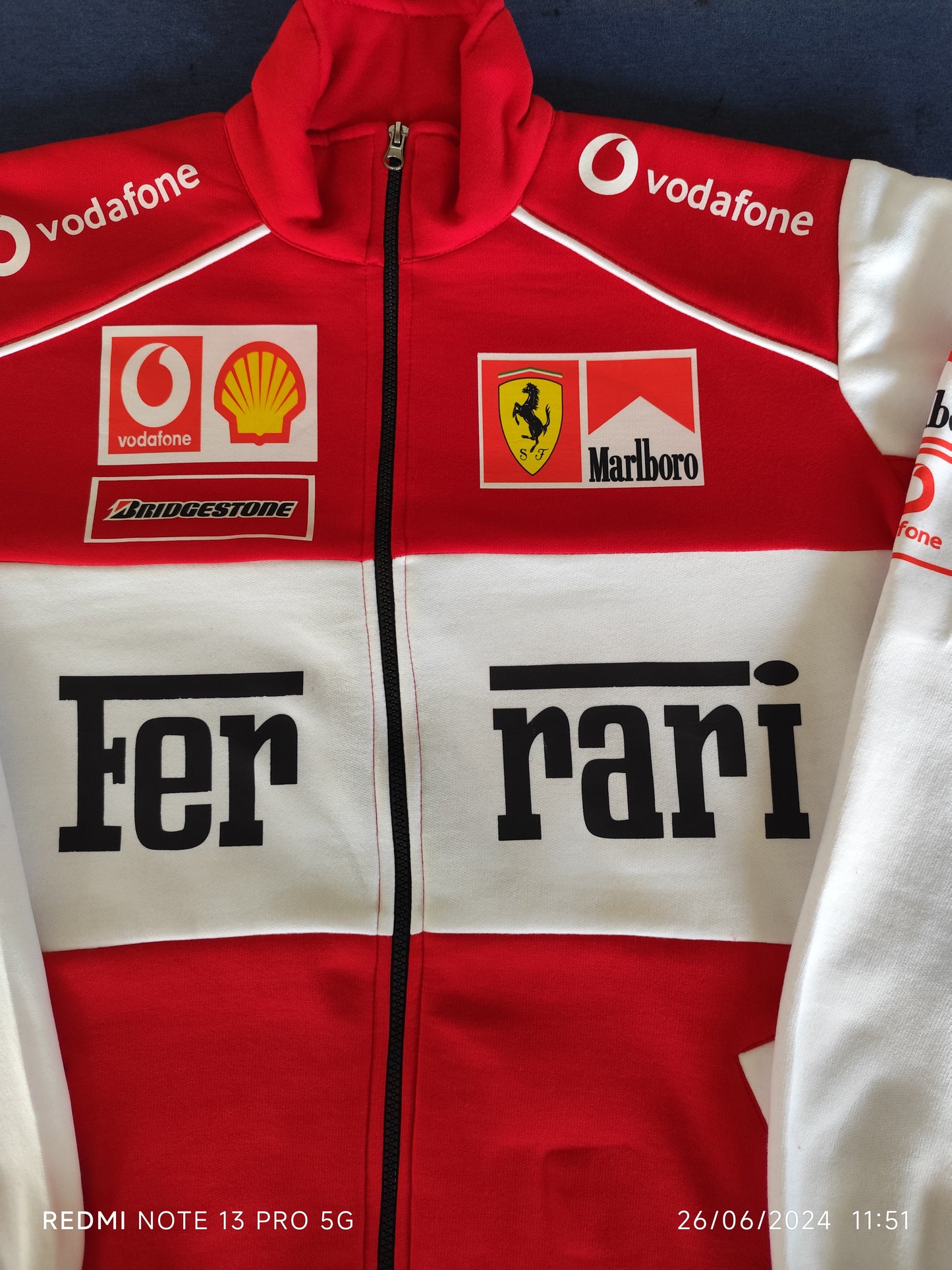 Vintage Ferrari F1 team Racing jacket | White & Red Racing Motorsport Biker Unisex Jacket |