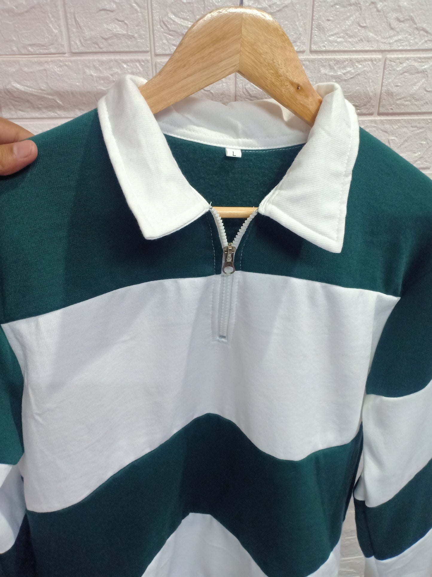 Rugby Collar Zip sweatshirt